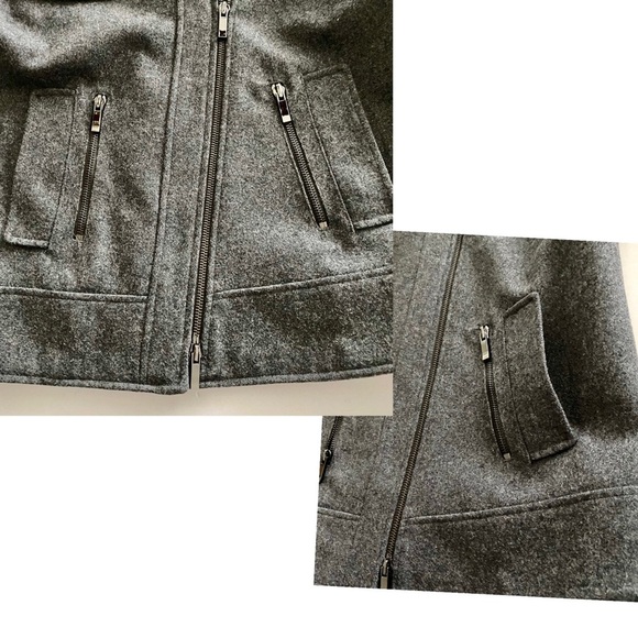 Antonio Melani Gray Wool Blend Jacket Sz 2 Moto Full Zip Classic Business Casual - Picture 12 of 16